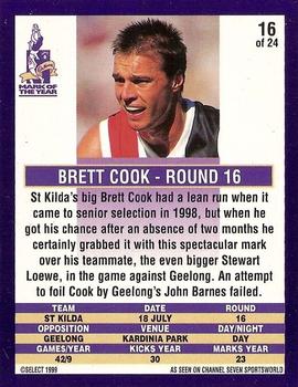 1999 Cadbury Classic Grabs 98 #16 Brett Cook Back